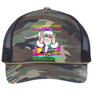 Santa Dj 90s Fancy Dress Costume And Christmas Dj Gift Retro Rope Trucker Hat Cap