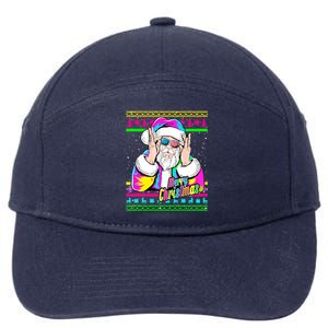 Santa Dj 90s Fancy Dress Costume And Christmas Dj Gift 7-Panel Snapback Hat