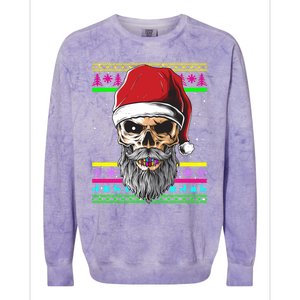 Santa Dj 90s Fancy Dress Costume And Christmas Dj Gift Colorblast Crewneck Sweatshirt