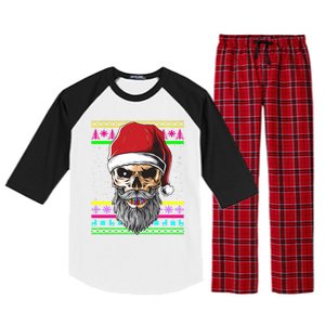 Santa Dj 90s Fancy Dress Costume And Christmas Dj Gift Raglan Sleeve Pajama Set