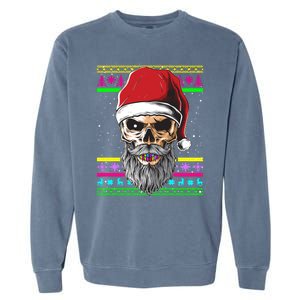 Santa Dj 90s Fancy Dress Costume And Christmas Dj Gift Garment-Dyed Sweatshirt