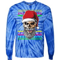 Santa Dj 90s Fancy Dress Costume And Christmas Dj Gift Tie-Dye Long Sleeve Shirt