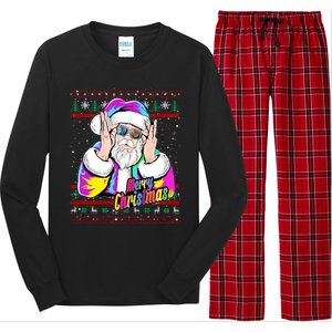 Santa Dj 90s Fancy Dress Costume And Christmas Dj Gift Long Sleeve Pajama Set