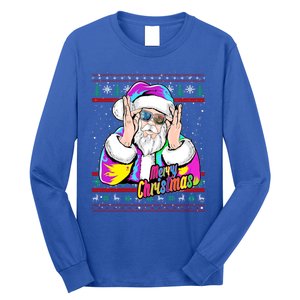 Santa Dj 90s Fancy Dress Costume And Christmas Dj Gift Long Sleeve Shirt