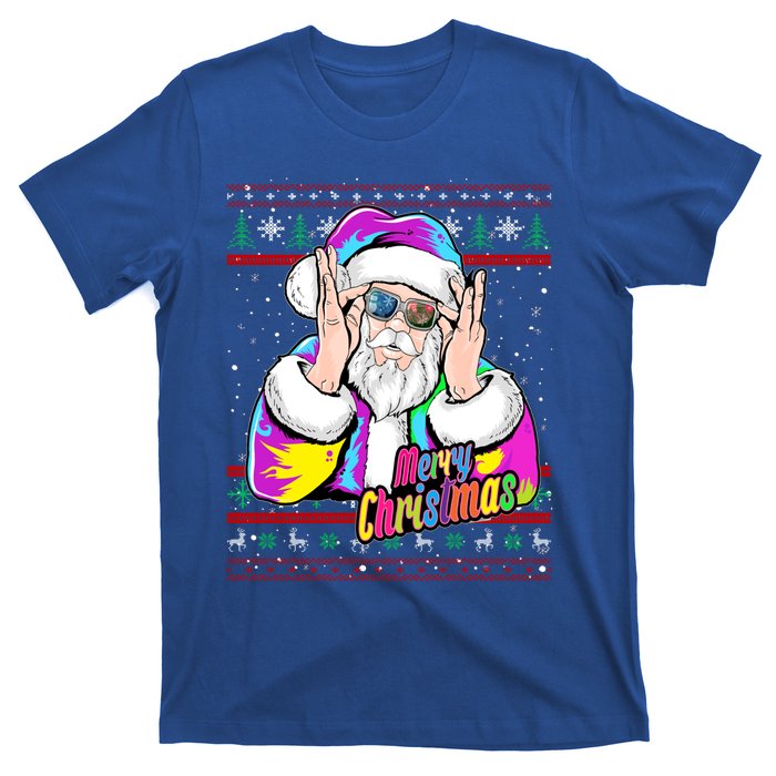 Santa Dj 90s Fancy Dress Costume And Christmas Dj Gift T-Shirt