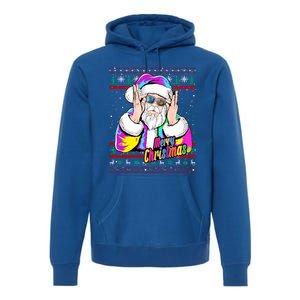 Santa Dj 90s Fancy Dress Costume And Christmas Dj Gift Premium Hoodie