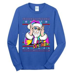 Santa Dj 90s Fancy Dress Costume And Christmas Dj Gift Tall Long Sleeve T-Shirt