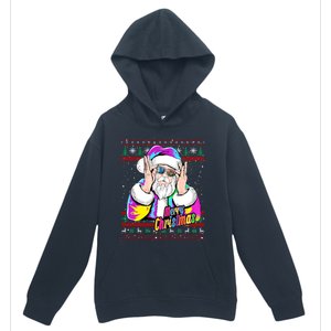 Santa Dj 90s Fancy Dress Costume And Christmas Dj Gift Urban Pullover Hoodie