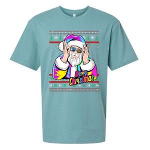 Santa Dj 90s Fancy Dress Costume And Christmas Dj Gift Sueded Cloud Jersey T-Shirt