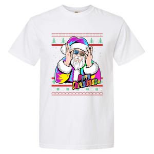 Santa Dj 90s Fancy Dress Costume And Christmas Dj Gift Garment-Dyed Heavyweight T-Shirt