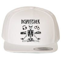 Spooky Dispatcher 911 Halloween Police Skeleton Meditating Wool Snapback Cap