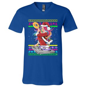 Santa Dj 90s Fancy Dress Costume And Christmas Dj Great Gift V-Neck T-Shirt