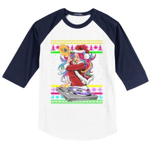 Santa Dj 90s Fancy Dress Costume And Christmas Dj Great Gift Baseball Sleeve Shirt