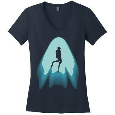 Scuba Diving Apparel Scuba Diving Women's V-Neck T-Shirt