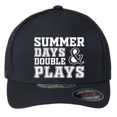 Summer Days and Double Plays Baseball Softball Summer Flexfit Unipanel Trucker Cap