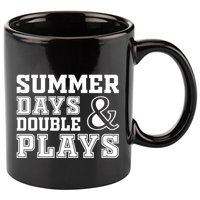 Summer Days and Double Plays Baseball Softball Summer 11oz C Handle Ceramic Mug