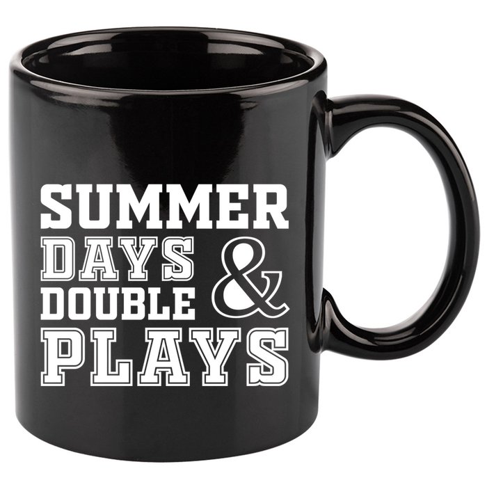 Summer Days and Double Plays Baseball Softball Summer 11oz C Handle Ceramic Mug