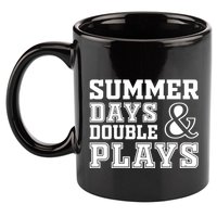 Summer Days and Double Plays Baseball Softball Summer 11oz C Handle Ceramic Mug