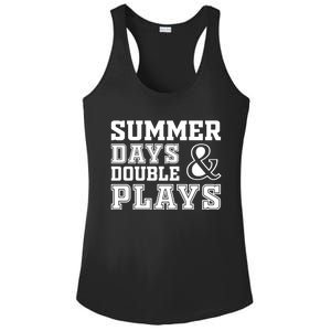 Summer Days and Double Plays Baseball Softball Summer Ladies PosiCharge Competitor Racerback Tank