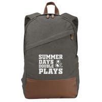 Summer Days and Double Plays Baseball Softball Summer Cotton Canvas Backpack