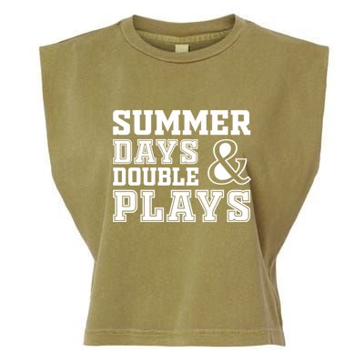 Summer Days and Double Plays Baseball Softball Summer Garment-Dyed Women's Muscle Tee