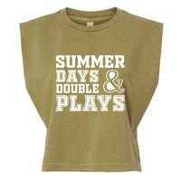 Summer Days and Double Plays Baseball Softball Summer Garment-Dyed Women's Muscle Tee