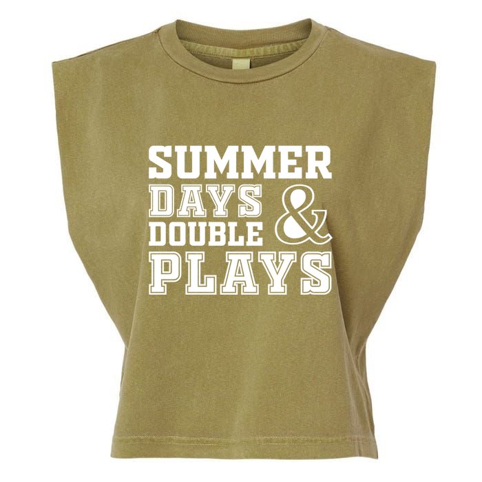 Summer Days and Double Plays Baseball Softball Summer Garment-Dyed Women's Muscle Tee