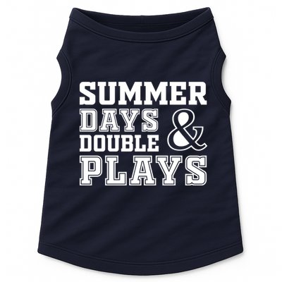 Summer Days and Double Plays Baseball Softball Summer Doggie Tank