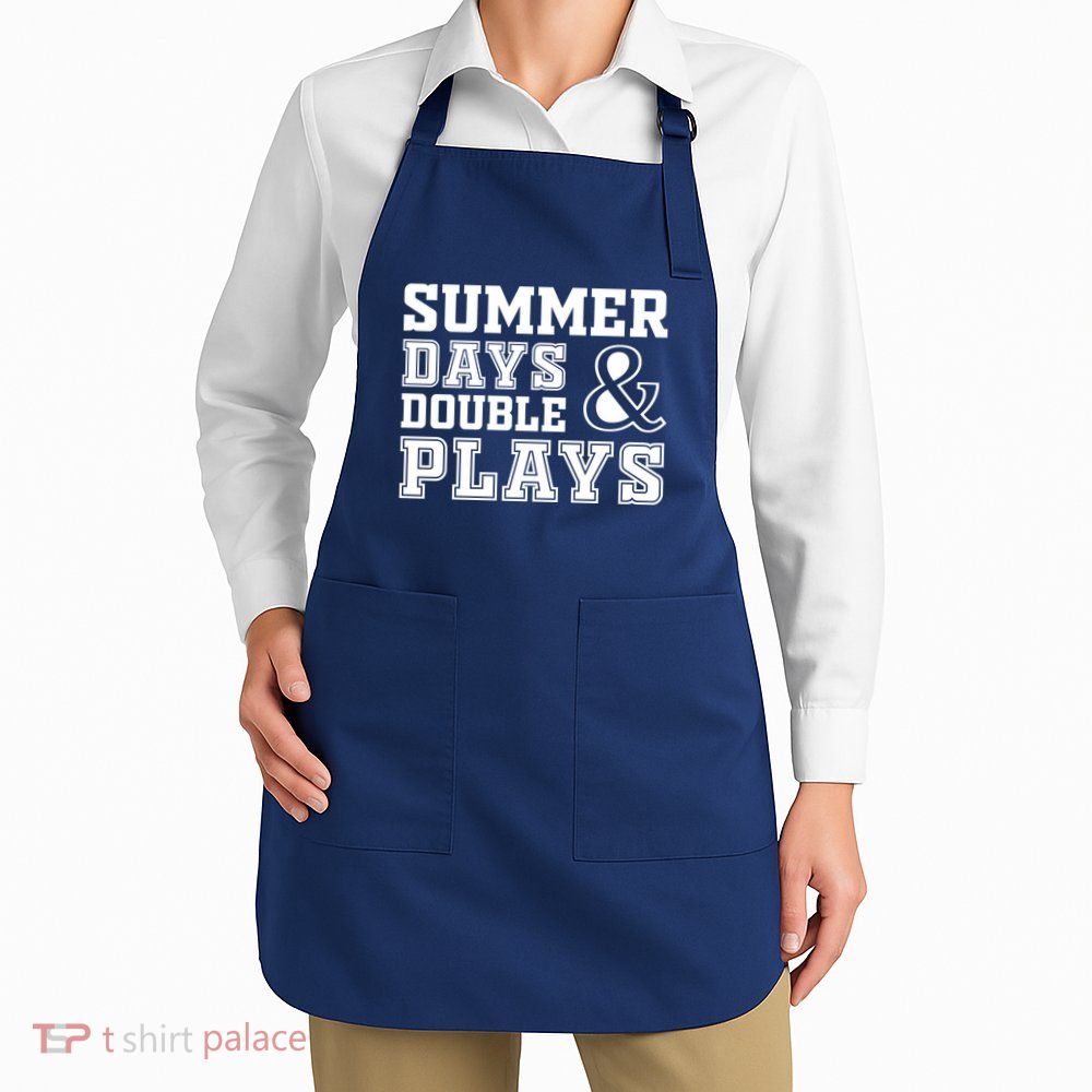 Summer Days and Double Plays Baseball Softball Summer Apron