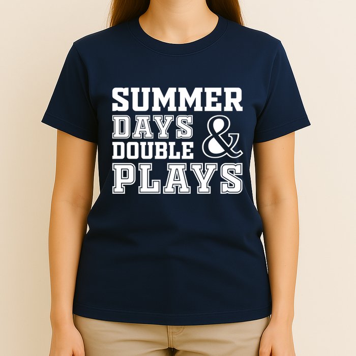 Summer Days and Double Plays Baseball Softball Summer T-Shirt