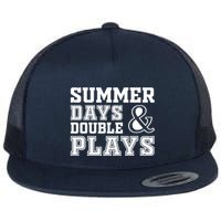 Summer Days and Double Plays Baseball Softball Summer Flat Bill Trucker Hat