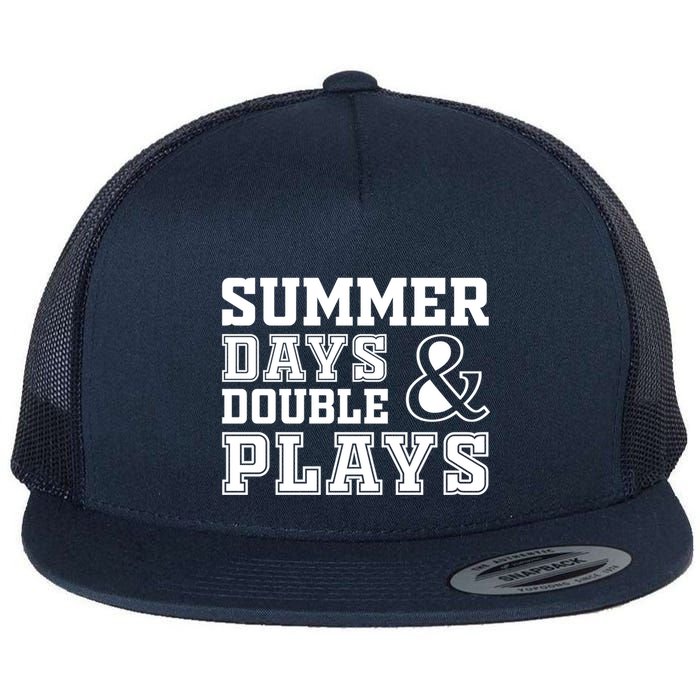 Summer Days and Double Plays Baseball Softball Summer Flat Bill Trucker Hat