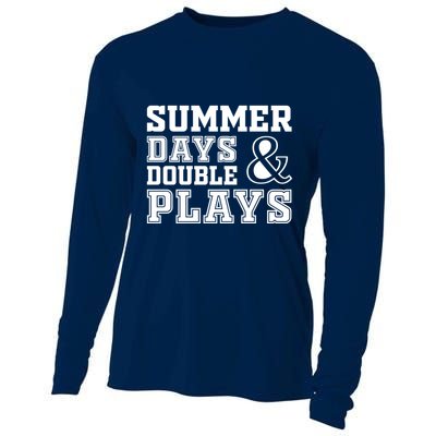 Summer Days and Double Plays Baseball Softball Summer Cooling Performance Long Sleeve Crew