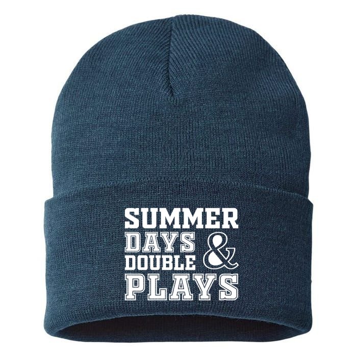 Summer Days and Double Plays Baseball Softball Summer Sustainable Knit Beanie