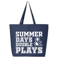 Summer Days and Double Plays Baseball Softball Summer 25L Jumbo Tote