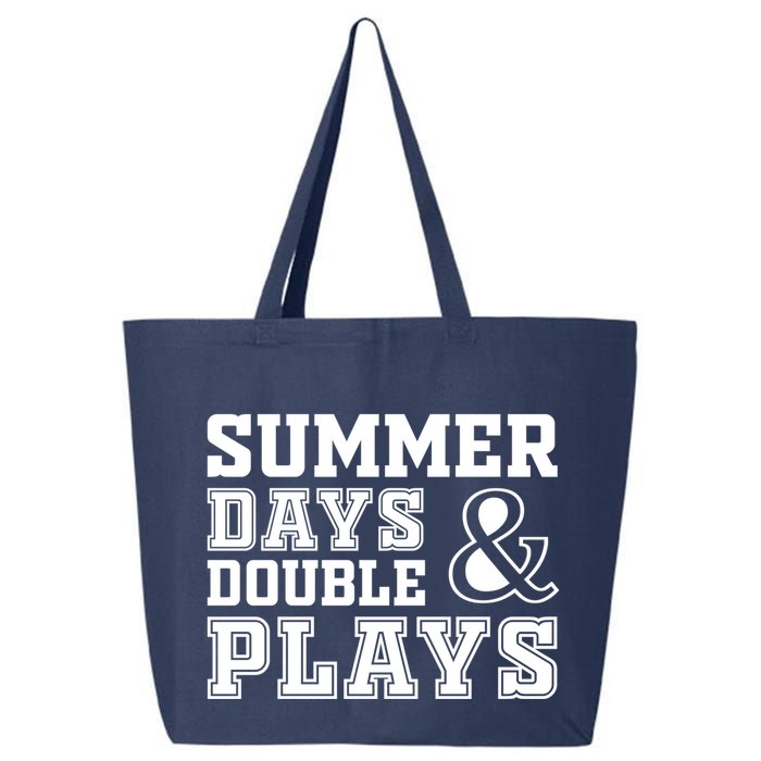 Summer Days and Double Plays Baseball Softball Summer 25L Jumbo Tote