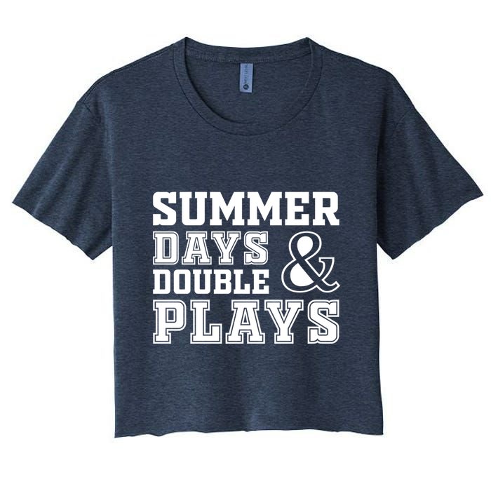 Summer Days and Double Plays Baseball Softball Summer Women's Crop Top Tee