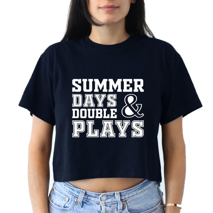 Summer Days and Double Plays Baseball Softball Summer Women's Crop Top Tee