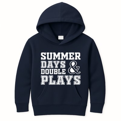 Summer Days and Double Plays Baseball Softball Summer Kids Hoodie