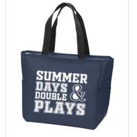 Summer Days and Double Plays Baseball Softball Summer Zip Tote Bag