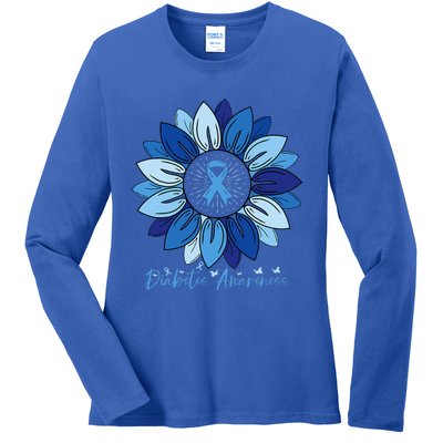 Sunflower Diabetes Awareness Month Ladies Long Sleeve Shirt