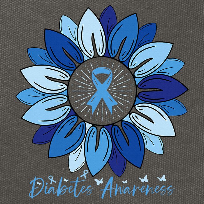 Sunflower Diabetes Awareness Month Cotton Canvas Backpack