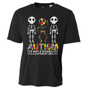 Skull Dance Autism Awareness Tee Mom Dad Kids Autism Cooling Performance Crew T-Shirt