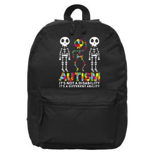 Skull Dance Autism Awareness Tee Mom Dad Kids Autism 16 in Basic Backpack