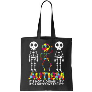 Skull Dance Autism Awareness Tee Mom Dad Kids Autism Tote Bag