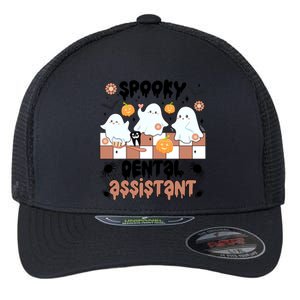 Spooky Dental Assistant Halloween Dental Assisting Groovy Meaningful Gift Flexfit Unipanel Trucker Cap