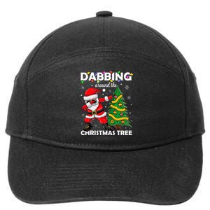 Santa Dabbing Around The Christmas Tree Lights 7-Panel Snapback Hat