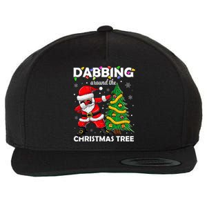 Santa Dabbing Around The Christmas Tree Lights Wool Snapback Cap