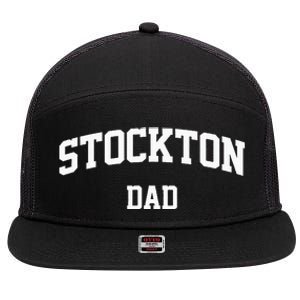 Stockton Dad Athletic Arch College University Alumni 7 Panel Mesh Trucker Snapback Hat