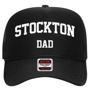 Stockton Dad Athletic Arch College University Alumni High Crown Mesh Back Trucker Hat